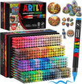 320 Colors Soft Brush Tip Acrylic Markers Set, Paint Pens for Rock, Wood, Fabric, Canvas, Glass, DIY Crafts, Waterproof Paint Markers, Vibrant Acrylic Pens for Artists and Art Projects