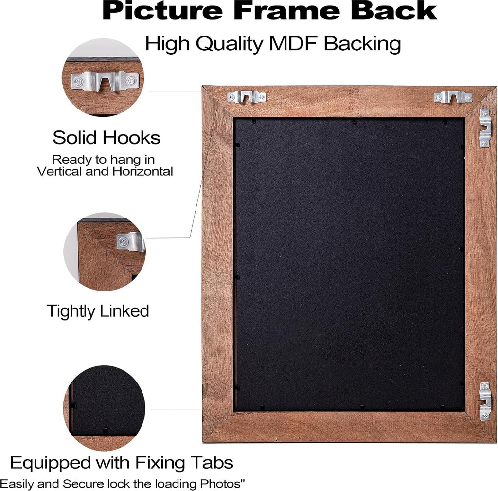 ArtXO Black 20'x28' Picture Frames: Wood Wall Hanging Frames Display 20 x 28 Pictures Poster, Vertical/Horizontal Frame with Glass and Back