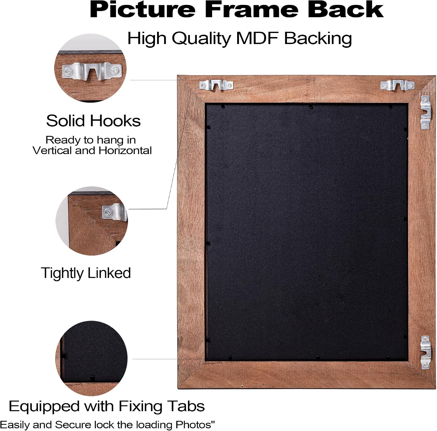 ArtXO Black 20'x28' Picture Frames: Wood Wall Hanging Frames Display 20 x 28 Pictures Poster, Vertical/Horizontal Frame with Glass and Back