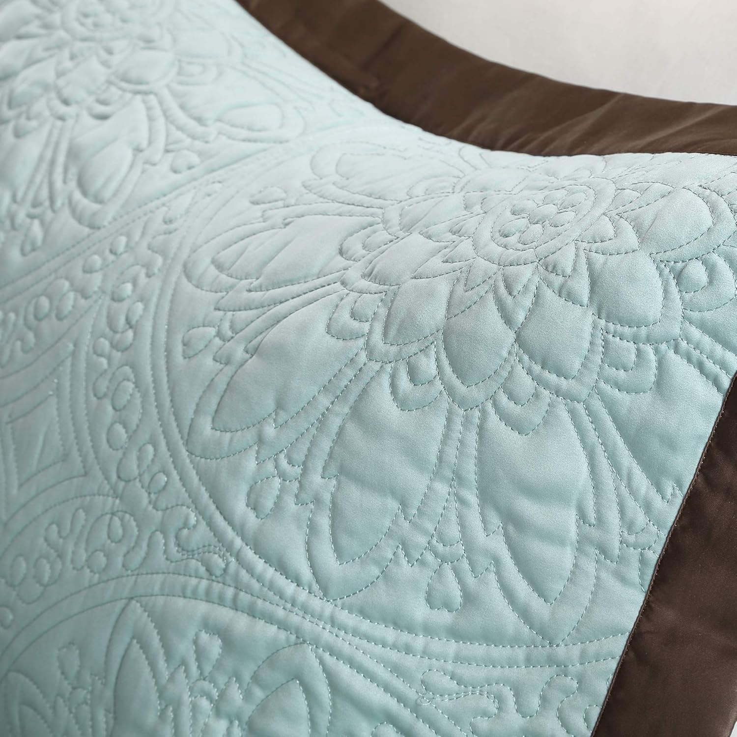Madison Park Cozy Comforter Set Casual Modern Design All Season, Matching Bed Skirt, Decorative Pillows, Queen(92'x96'), Blue, 9 Piece (MP10-458)