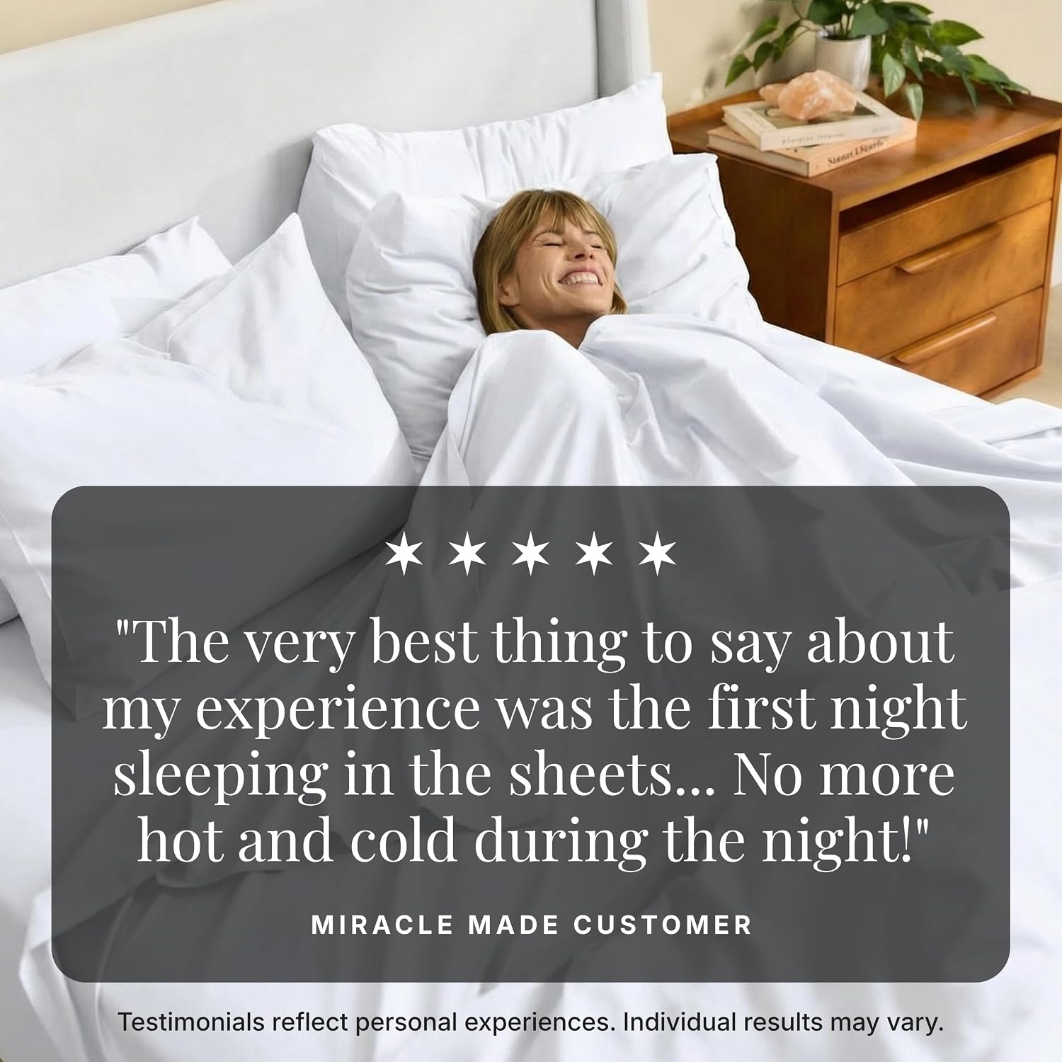 Miracle Made Extra Luxe Soft, Cool-to-the-Touch Cotton Bed Sheet Set, 4-Piece – Silver-Treated, Breathable, Lightweight Bedding – Queen Size, Navy