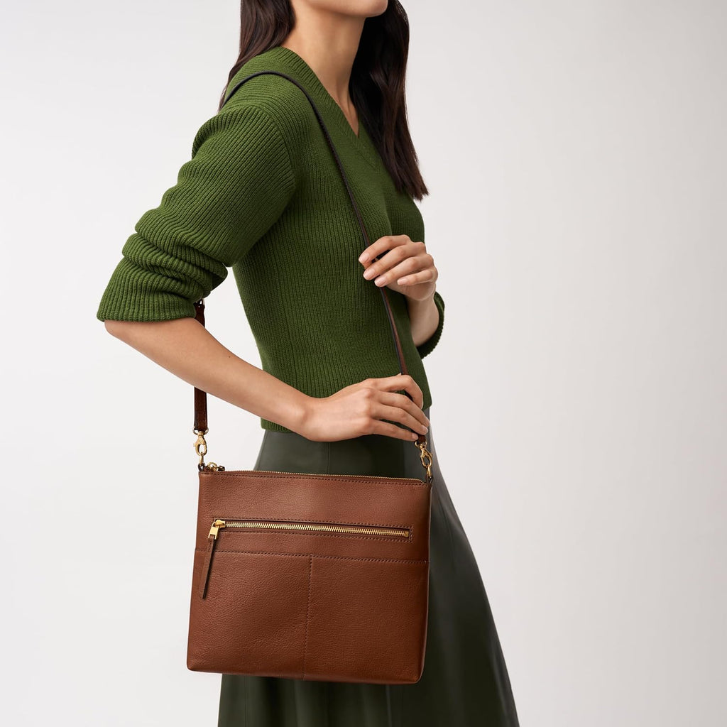 Fossil Women's Harper Leather Small Flap Crossbody Purse Handbag for Women