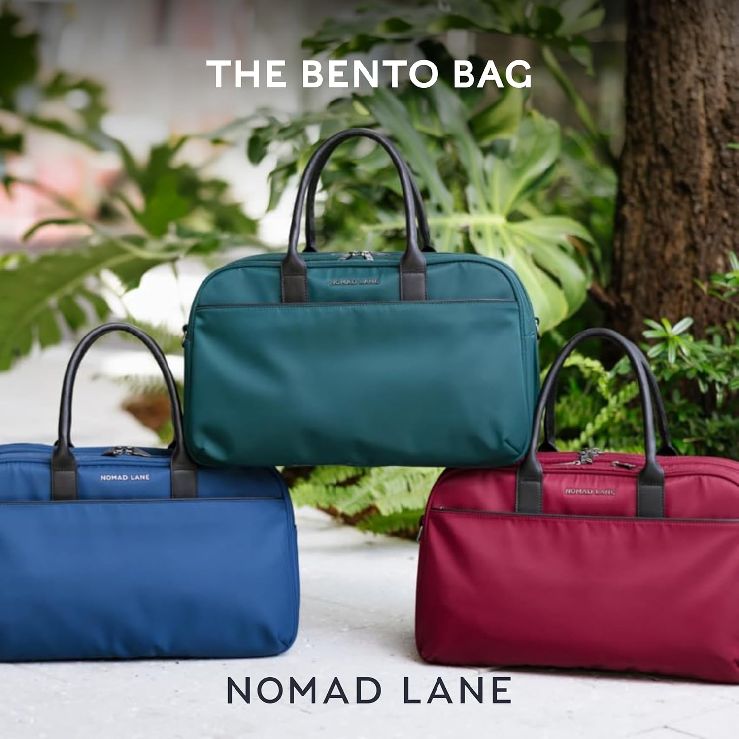 Nomad Lane Carry-On Luggage Duffel Bag, Durable & Lightweight Suitcase. Bento Bag, Personal Item Weekender Travel Bag for Men & Women, Bordeaux Berry