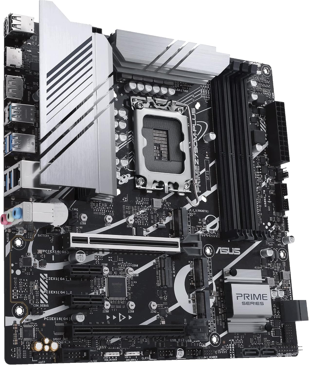 ASUS Prime Z790M-Plus LGA 1700(Intel 14th,12th&13th Gen) microATX motherboard (PCIe 5.0,3xM.2 slots,10+1 DrMOS,DDR5,1 Gb LAN, DP,USB 3.2 Gen2 Type-C,front USB3.2 Gen 1 TypeC, Thunderbolt(USB4)support)