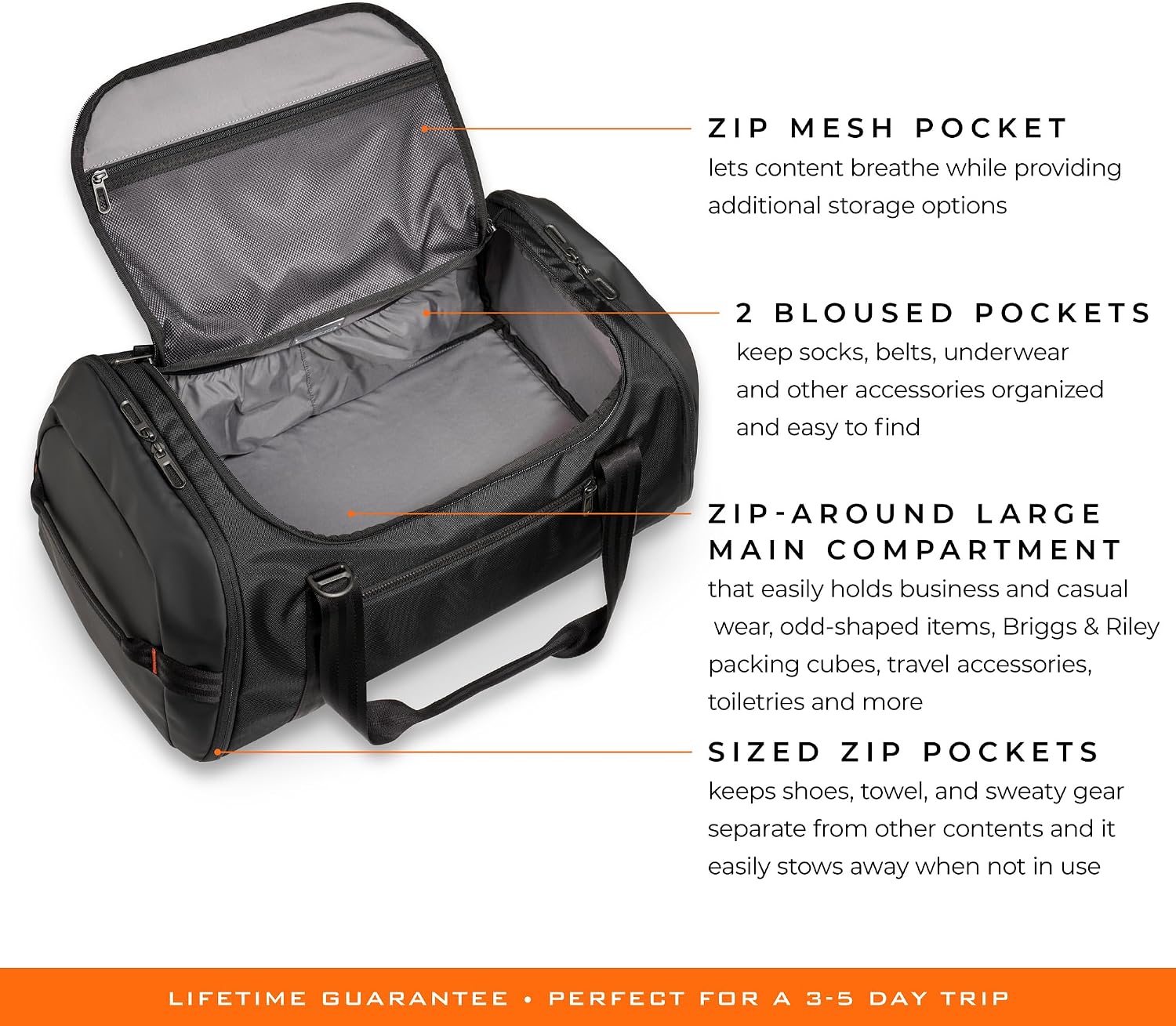 Briggs & Riley Travel Duffel Bag - Weekender & Overnight Luggage for Women & Men, Softside Bag - ZDX Collection