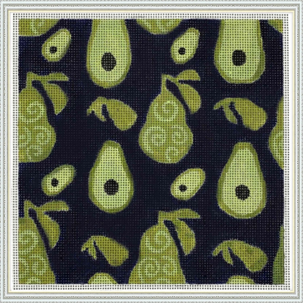 Sacramento Stitchery Needlepiont Hand-Painted Canvas for Beginners or Advance, 18CT(Fruit Slice - Avocado)