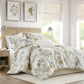 Harbor House Cal King Comforter Set Watercolor Floral Print, 300TC Sateen Cotton Comforters for Cal King Size Bed, All Season Oversized Comforter, Shams, Bed Skirt, Pillows, Cal King, Multi, 6 Piece