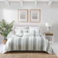 Tommy Bahama - Quilt Set, Luxuriously Soft Textured Bedding with Matching Shams, Striped Design, Modern Home Essentials (La Prisma Green, Full/Queen)