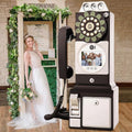Video Audio Guest Book Wedding Phone, Retro Phone Booth Message Recording, Customized Video Messages, Five Levels Brightness, Wedding Party Audio Video Guest Book Phone,Black-64GB