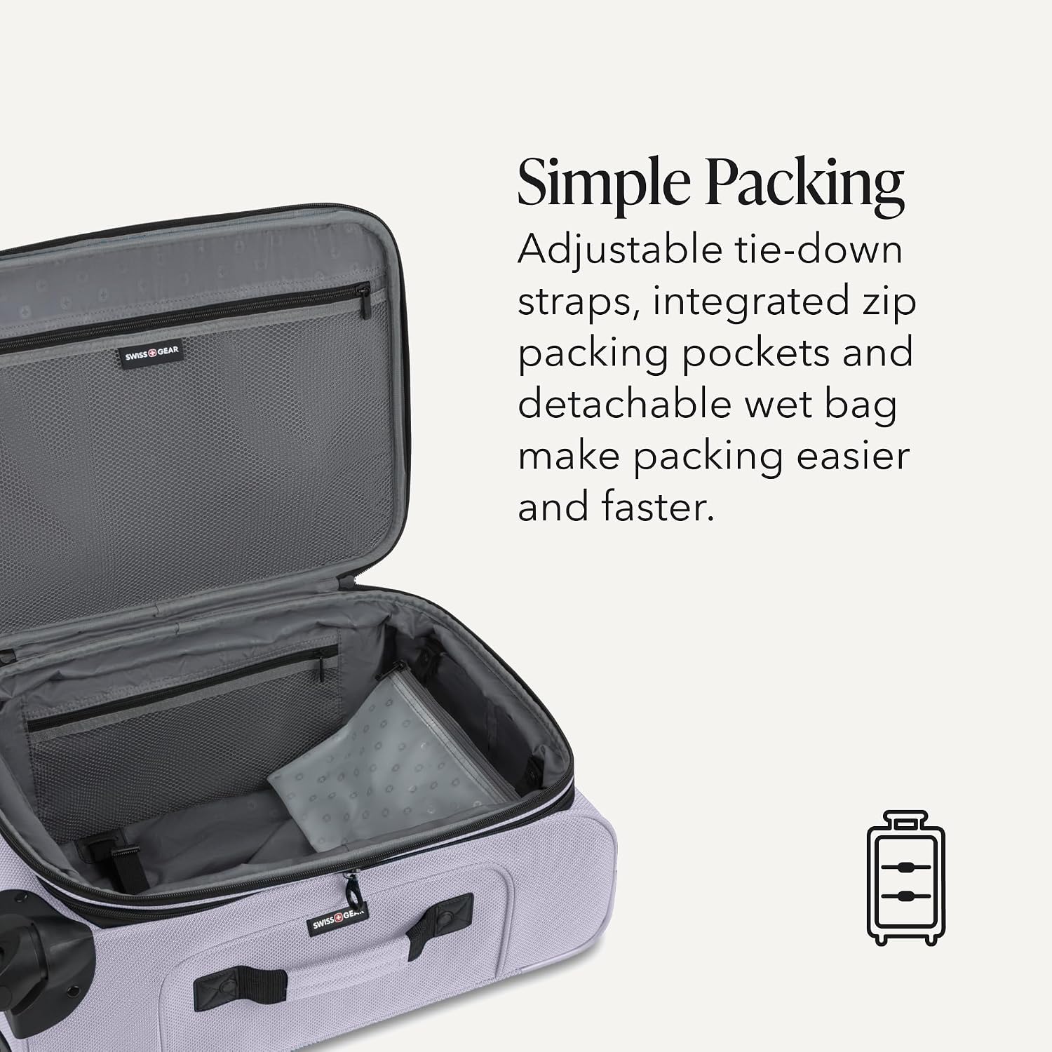 SWISSGEAR Sion Carry-On Spinner Luggage, Softside Expandable, Lightweight Suitcase, Evening Haze, 22.75-Inch