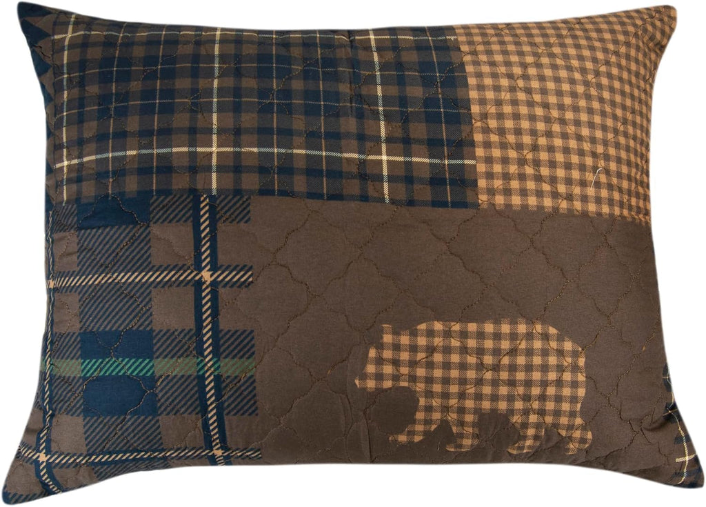 Donna Sharp Brown Bear Cabin- Queen Quilt Set, Measures 90 x 90, Includes 1 Quilt and 2 Standard Shams, Machine Washable