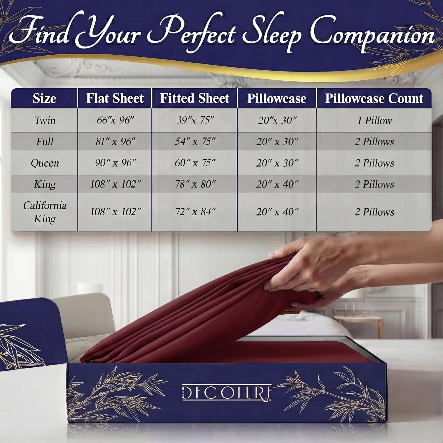 DECOLURE 100% Viscose Derived from Bamboo Sheets Queen Size - Luxury 4 Pc Naturally Cooling Sheets, Ultra Soft Bed Set - Deep 17' Pockets, Durable Double Stitching, Oeko Tex Standard (Burgundy)