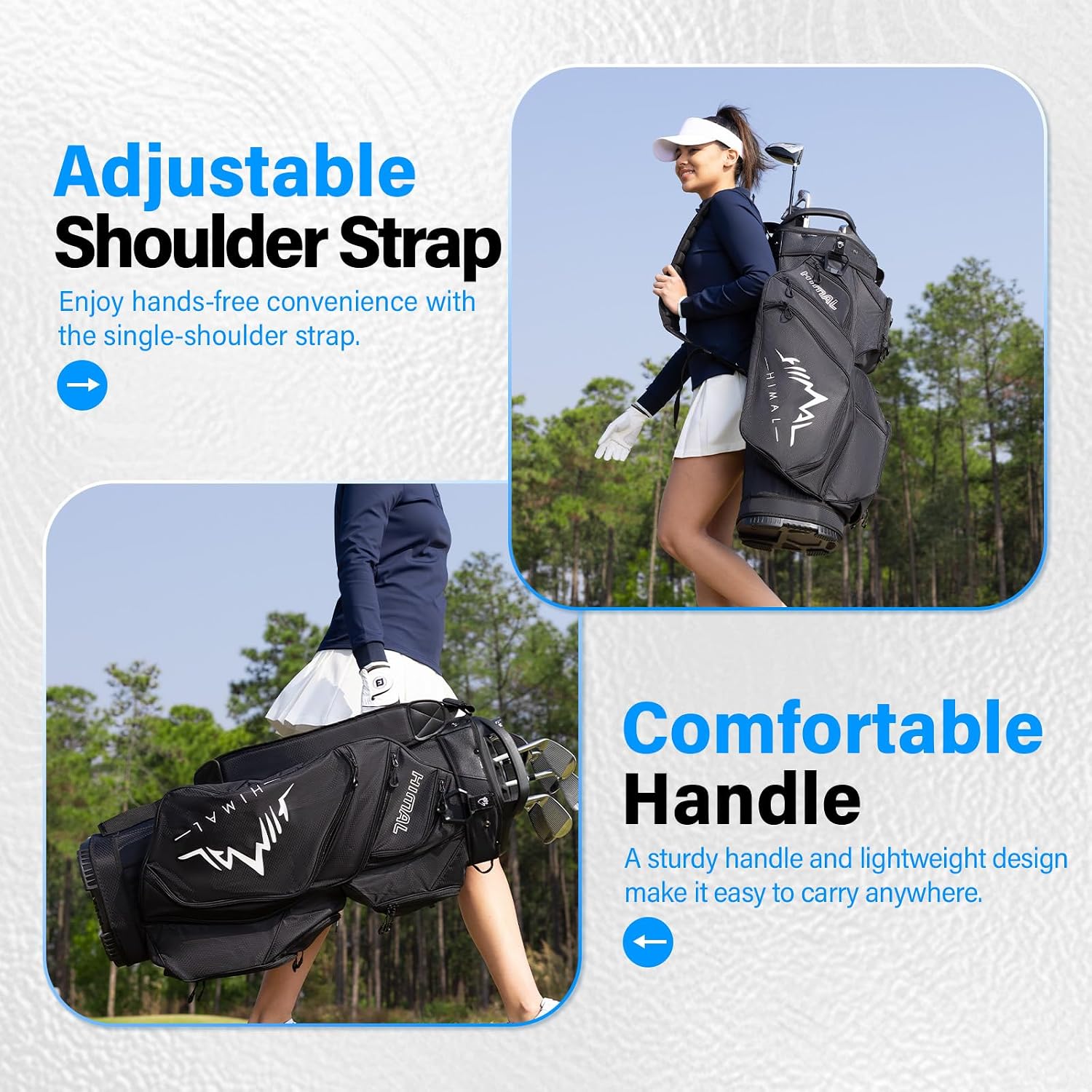 uniHimal 14-Way Golf Cart Bag, Full Length Premium Golf Bag for Men with Cooler Pocket, Handles and Rain Cover
