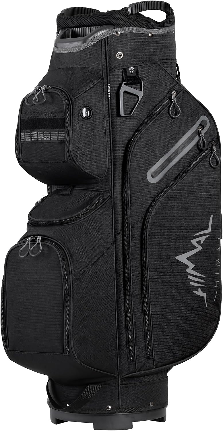 uniHimal Golf Cart Bag, 15 Way Organizer Divider Top with Handles and Rain Cover