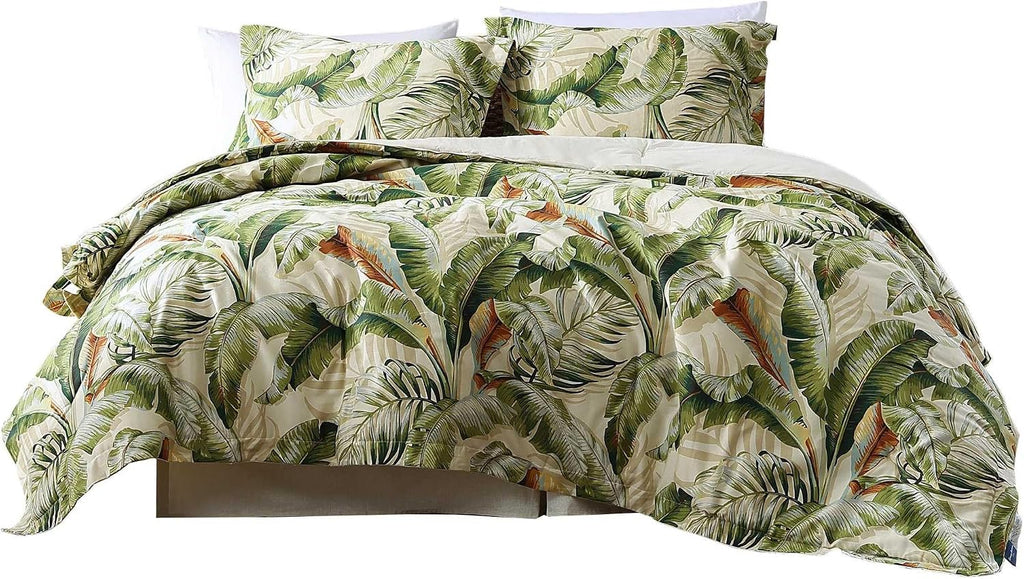 Tommy Bahama - California King Comforter Set, Cotton Sateen Bedding with Matching Shams & Bedskirt, Bedding Set for All Seasons (Palmiers Green, California King)