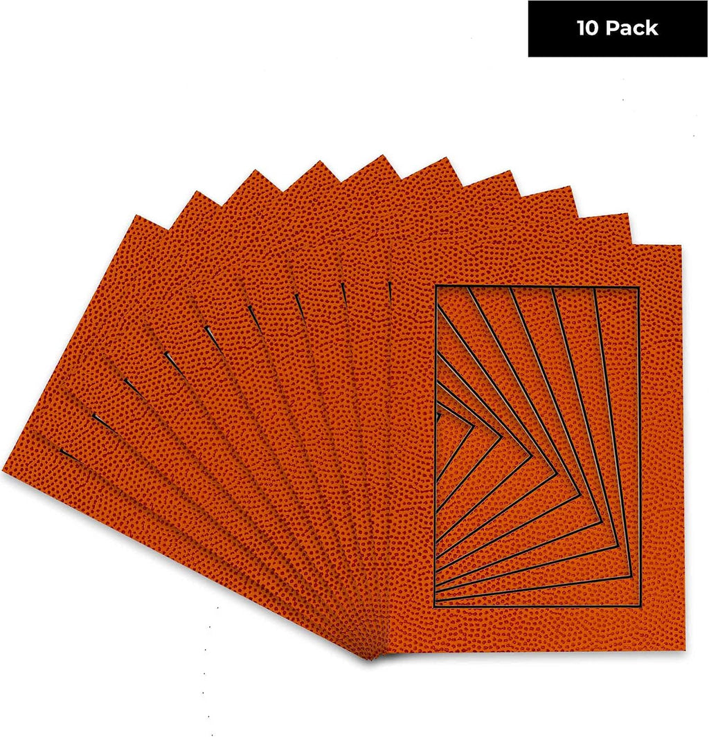 Pack of Ten Acid Free 12x16 Mats Bevel Cut for 11x14 Photos - Basketball Texture Precut Matboards With Backing Boards and Self Seal Photo Mat Bags For Pictures, Photos, Framing - 4-ply Thickness