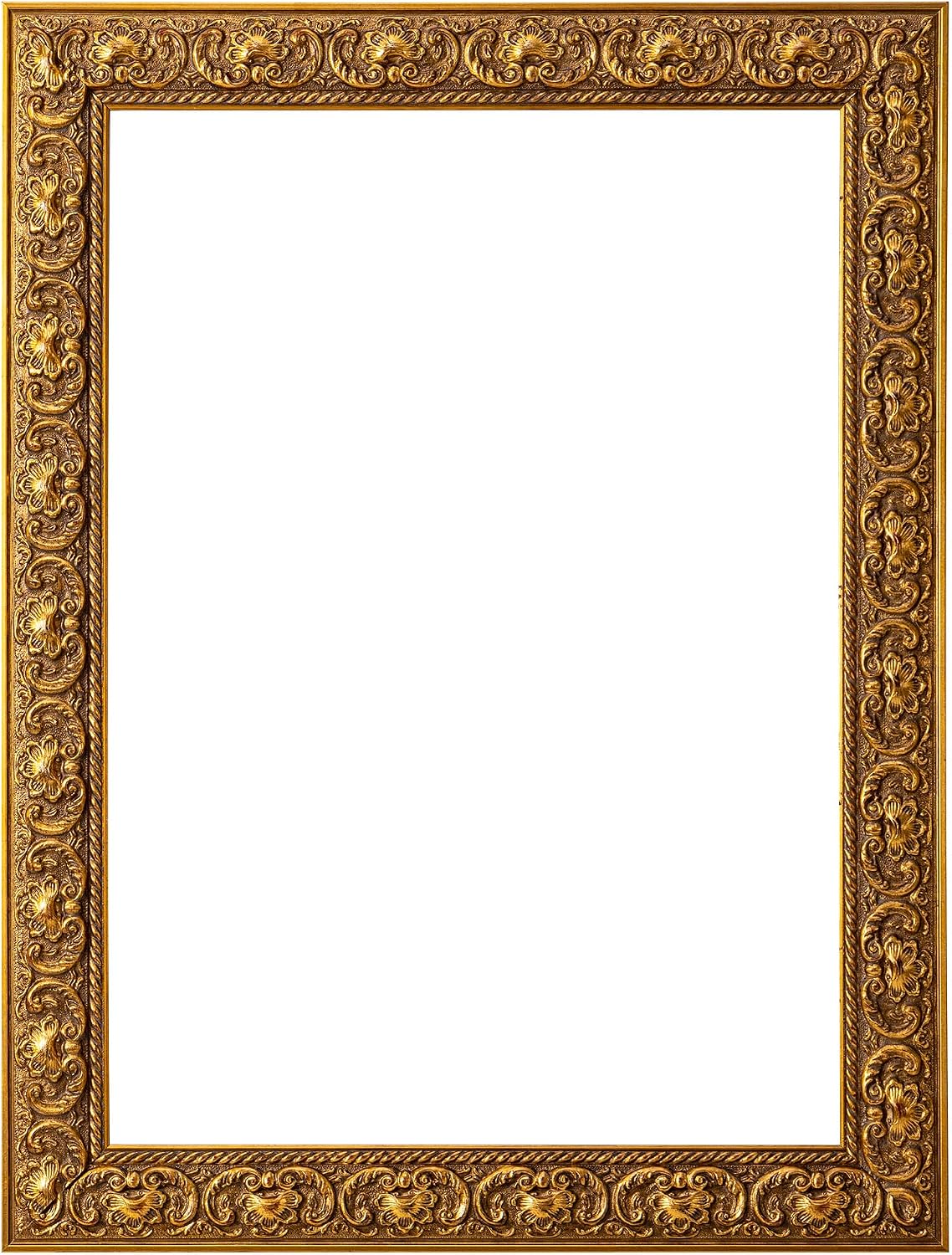 ArtXO A2 Picture Frame Wooden, Display Pictures A3 with Mat or A2 Without Mat, Wall Hanging Photo Frame, Vintage Poster Frame Gold