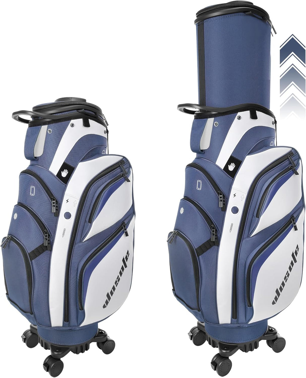 Golf Club Travel Bag with Wheels, Golf Cart and Travel Bag Retractable Cover,Golf Carry Bag for Men and Women, Multiple Storage Pockets, Shoe Compartment, Golf Cart Bag, 4 Colors to Choose from