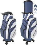 Golf Club Travel Bag with Wheels, Golf Cart and Travel Bag Retractable Cover,Golf Carry Bag for Men and Women, Multiple Storage Pockets, Shoe Compartment, Golf Cart Bag, 4 Colors to Choose from