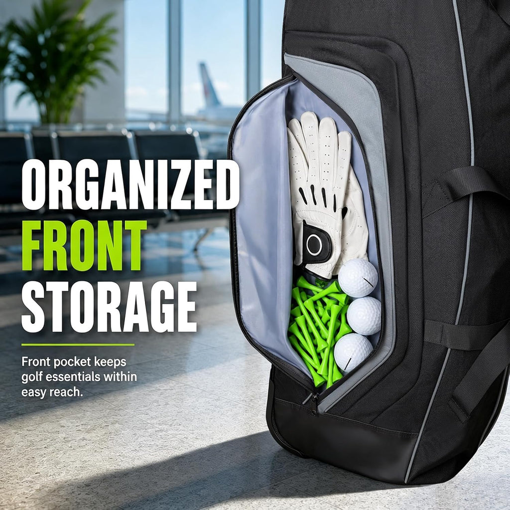 Golf Travel Bag with Hard Case Top and Wheels,Premium Oxford Fabric,Golf Travel Bags for Airlines,Protect Your Club for Safe Transport