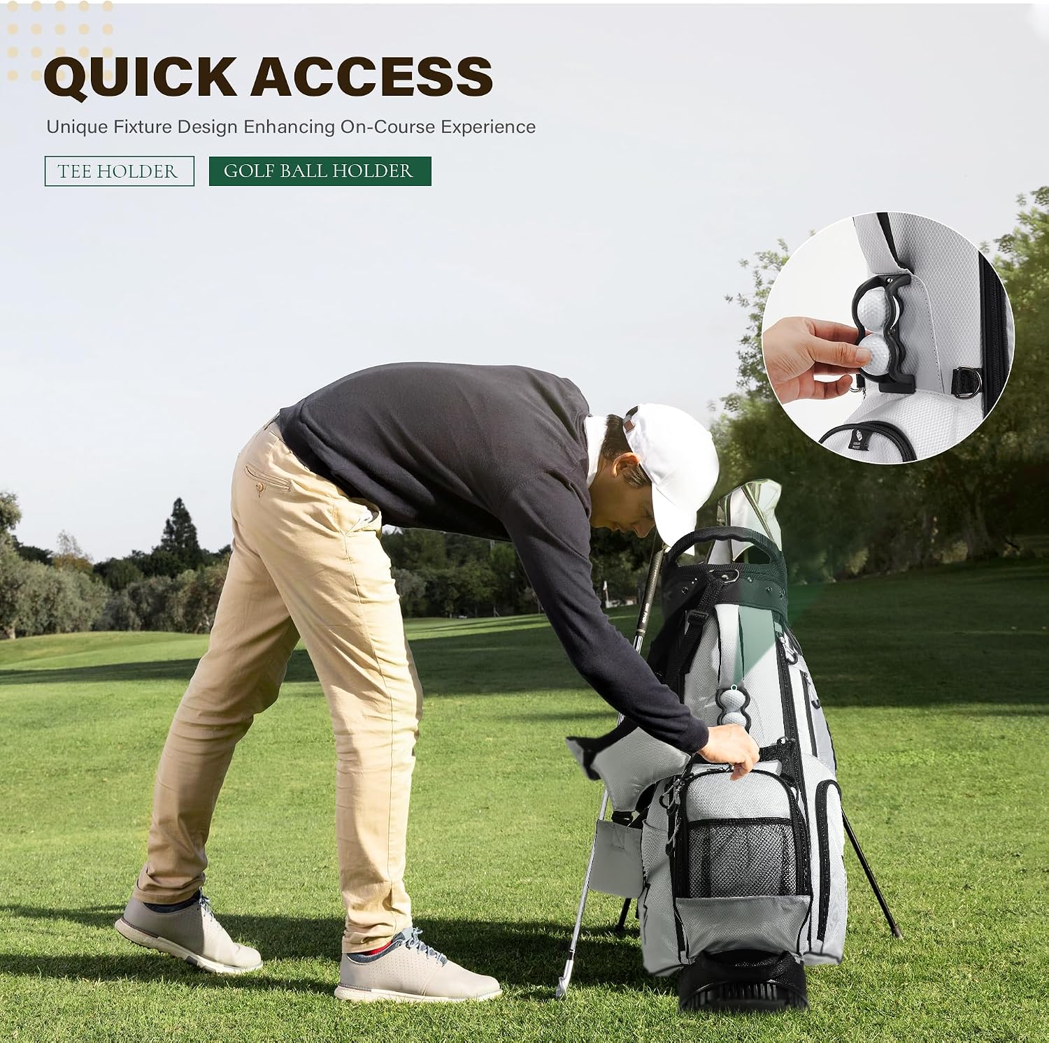uniHimal Golf Stand Bag with 7 Way Top Dividers, Lightweight Golf Bags for Men Women with Multiple Pockets, Dual Straps