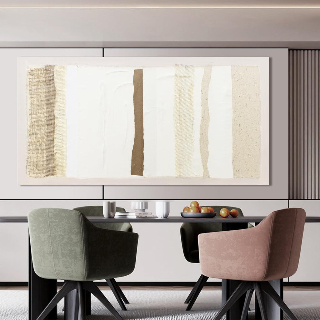 Neutral Wall Art Decor Modern Canvas Art Wall Decor Brown And White Artwork for Walls Oversized Wall Art Prints Large Wall Art for Living Room 29'X58' for Room Bedroom Office Decor