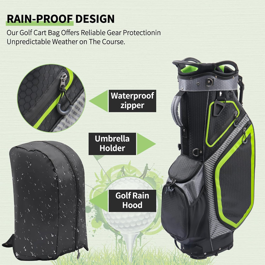 14 Way Golf Stand Bag, Golf Bags for Men with Stand, Full Length Top Dividers Ergonomic with 8 Pockets Golf Club Bags Lightweight and Durable for Men & Women