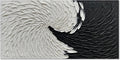 NANKAI Art Hand Painted Black and White Minimalist Oil Painting Modern Abstract Art Home Wall Decoration Painting 24x48 inches