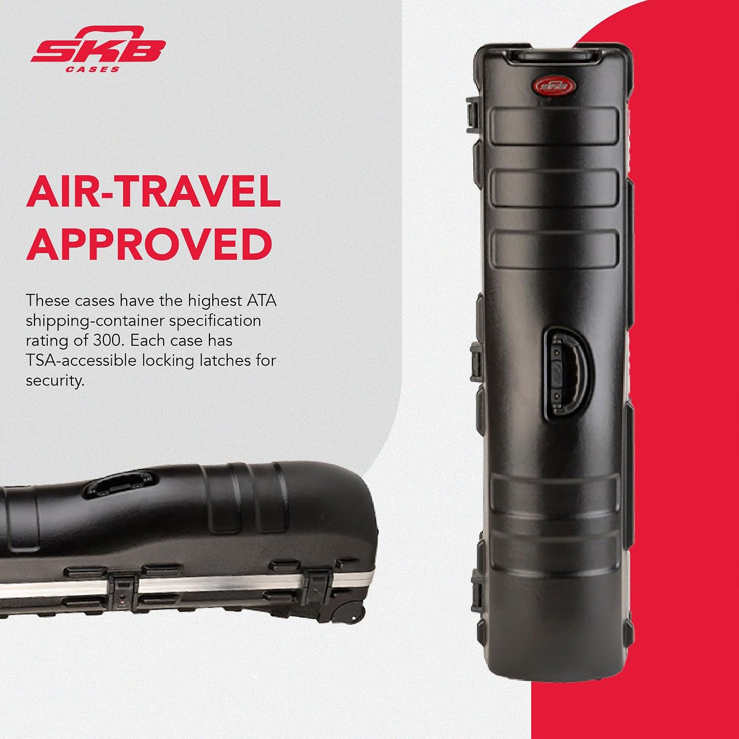 SKB Cases 2SKB-4814W ATA Deluxe Hard Plastic Golf Bag Travel Storage Case with Wheels for Cart Bags, Carry Bags, and 48 Inch Long Drivers (2 Pack)
