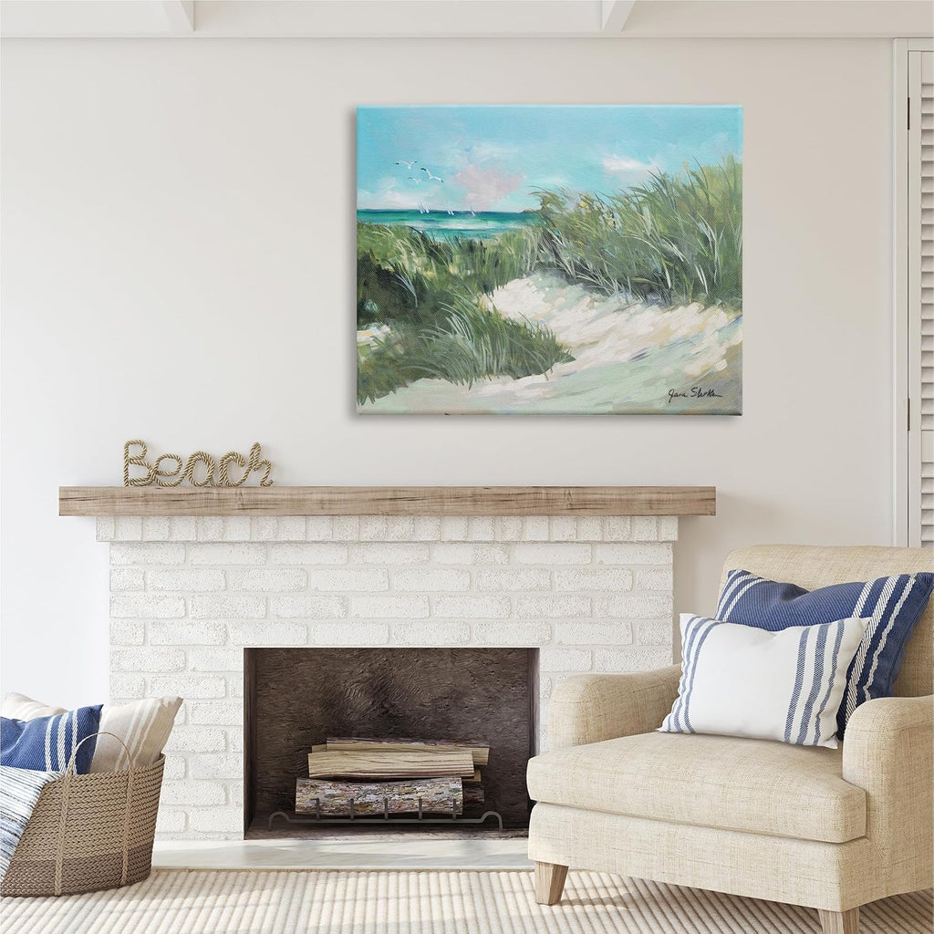 Stupell Industries Beach Grass Painting Canvas Wall Art Design by Jane Slivka