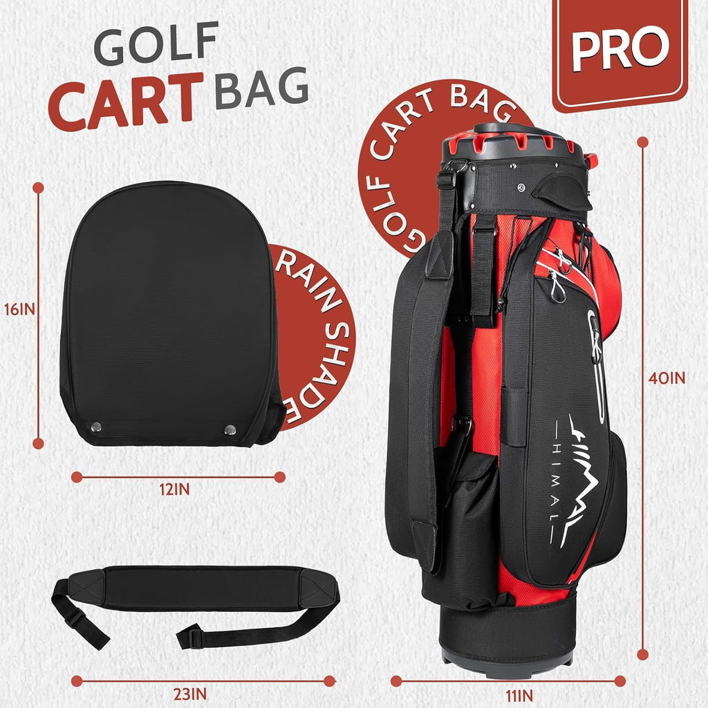 uniHimal14-Way Golf Cart Bag Pro with Full Length Divider Top, Golf Bag for Men with Handles and Rain Cover