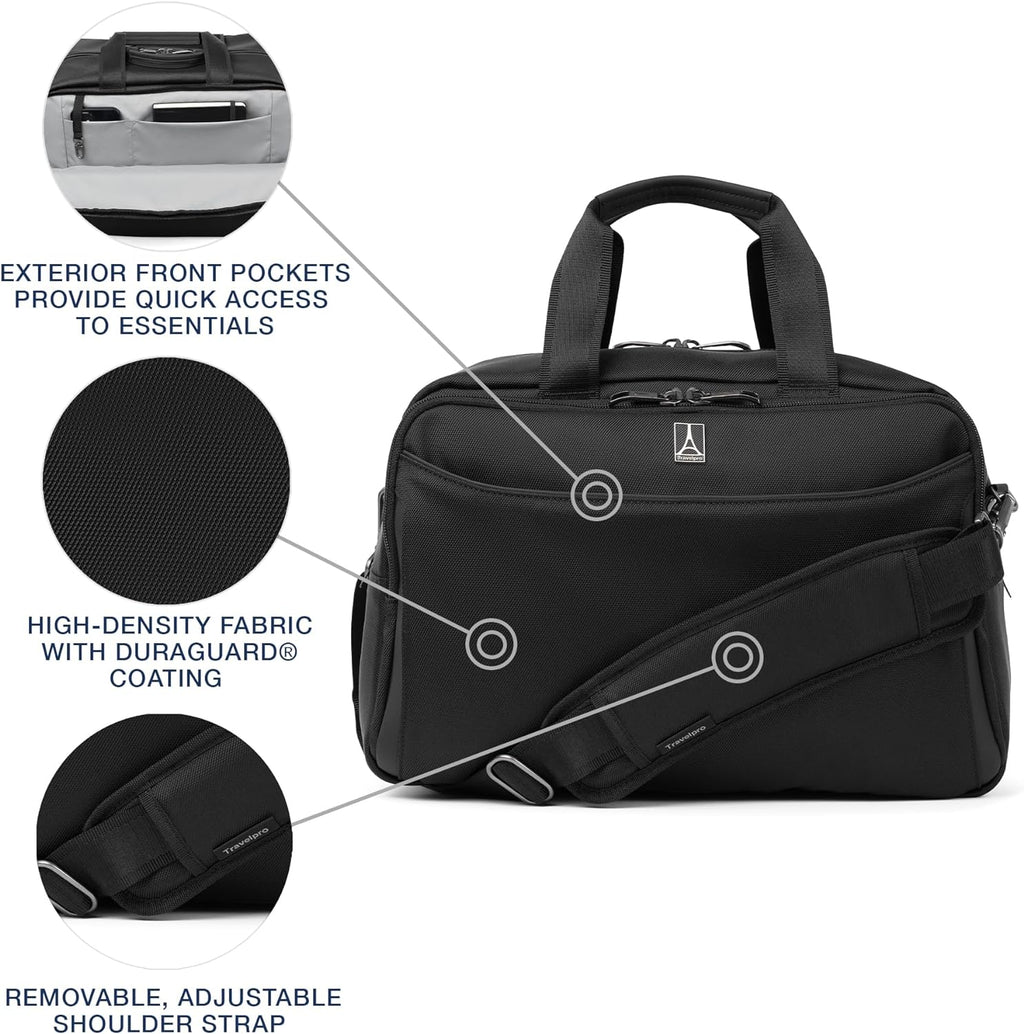 Travelpro Crew Classic Lightweight Softside Luggage, Underseat Travel Tote Bag, Men and Women, Black