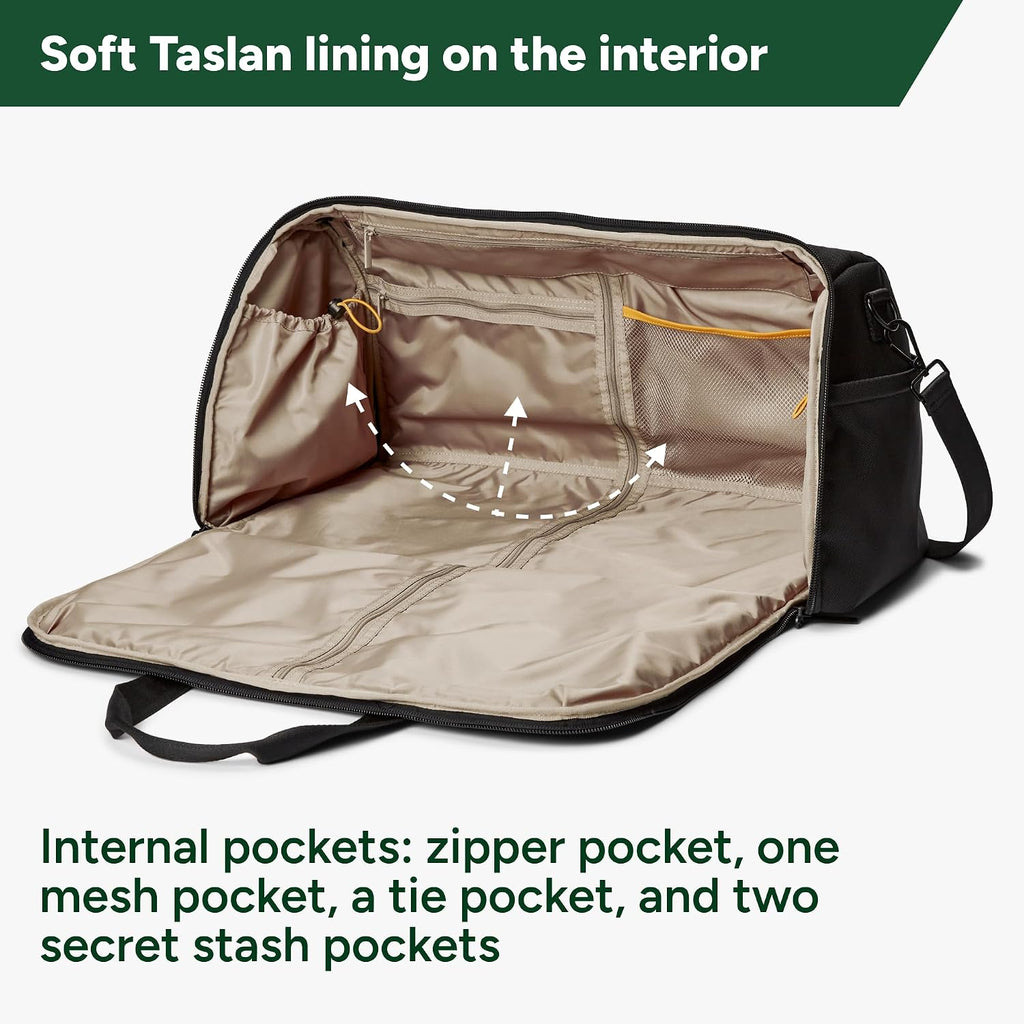 Halfday Convertible 2-in-1 Premium Garment Duffel Weekender Bag 45L: Wrinkle-Free Travel (Hanging Suit Compartment, Shoe Pockets, Trolley Sleeve), Balistic Nylon Carry-on, Jet