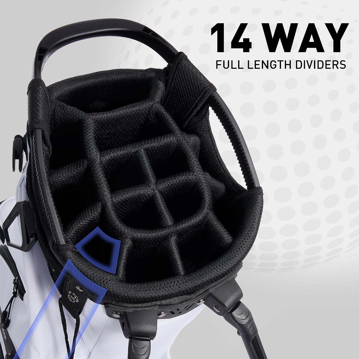 Lightweight Golf Stand Bag, 14 Way Golf Bags with Full Length Dividers for Men Women, Encrypted 900D Weather-Proof Club Carry Bag with Ergonomic Dual Strap, Cooler Pockets, 9 Pockets