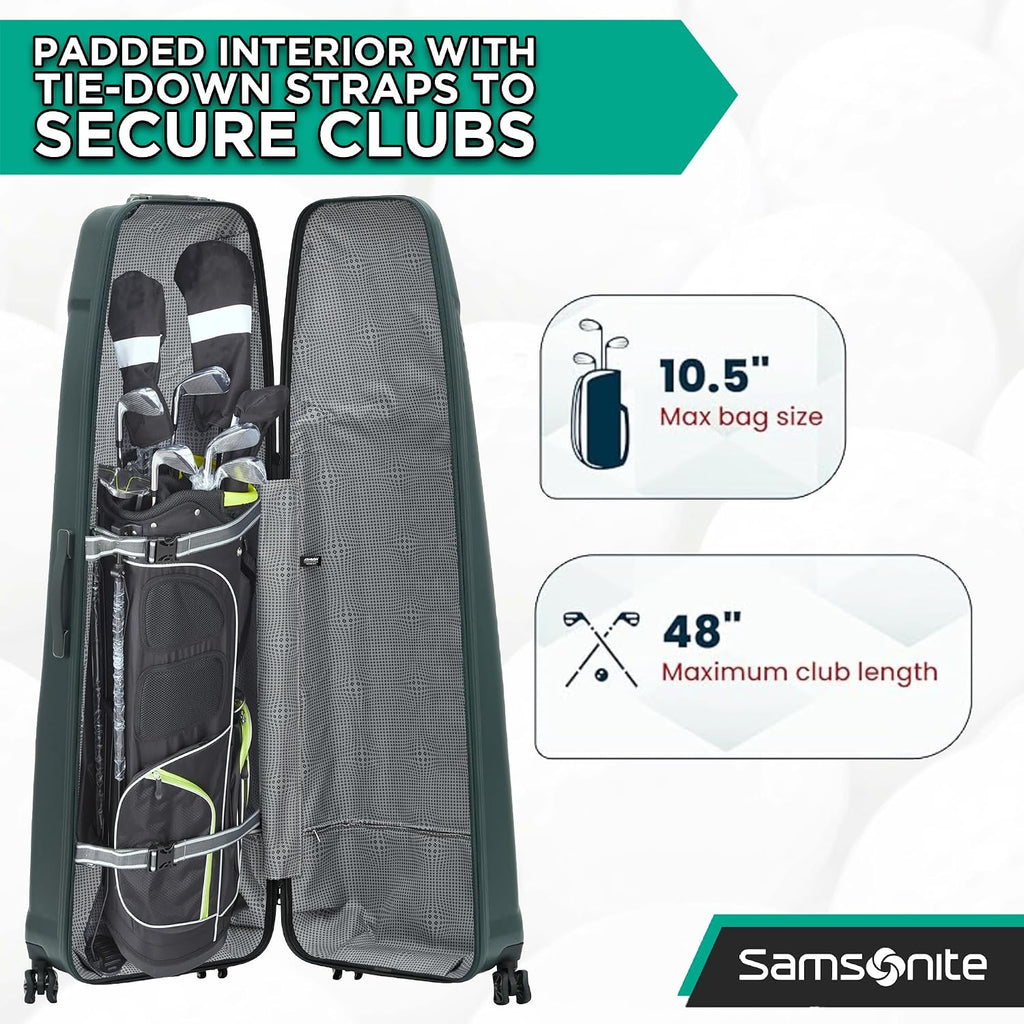 Samsonite Tour Premier Golf Hard Case Golf Travel Bag, Lightweight & Durable ABS Shell, 360 Degree Multi-Directional 'Shark Wheels'