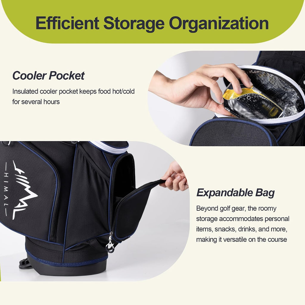 GoHimal 14 Way Golf Stand Bag, Golf Bags for Men with Stand, Top Dividers Ergonomic with 10 Pockets Golf Club Bags