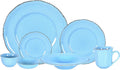 20pc Dinnerware Set, Plate and Bowl Set, Stoneware Dishes Set for 4, Microwave and Dishwahser Safe, Scratch Resistant, French Countryside Speckled Antique Blue