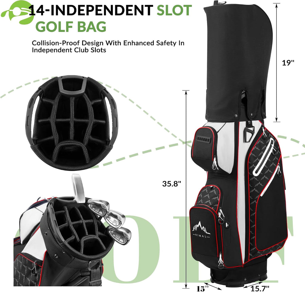 uniHimal 14 Way Golf Cart Bag Featuring Full-Length Divider Top and Multiple Pockets, Golf Bag for Men with Handles and Rain Cover