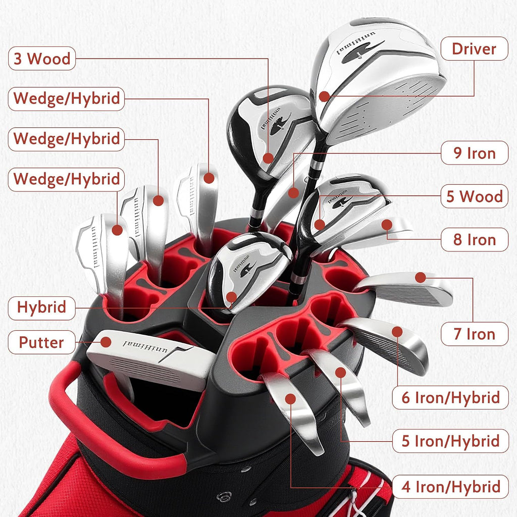 uniHimal14-Way Golf Cart Bag Pro with Full Length Divider Top, Golf Bag for Men with Handles and Rain Cover