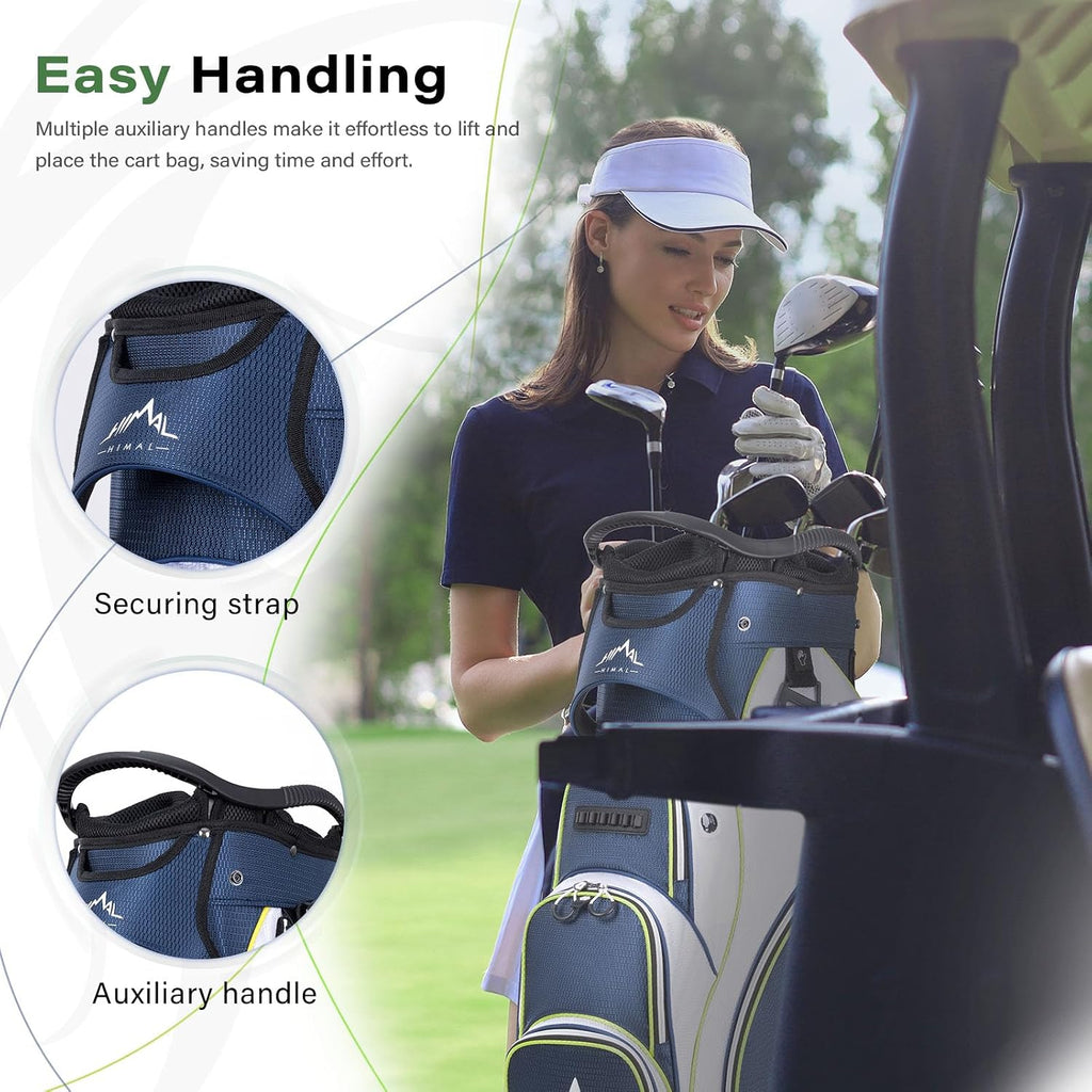 uniHimal Golf Cart Bag with 14-Way Divider Top, Ample Storage Space, Men's Golf Bag with Handles and Umbrella Holder