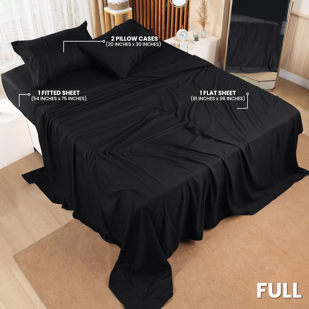 Utopia Bedding Full Size Sheet Set - Bulk Pack of 10 Bed Sheets Set - Soft Brushed Microfiber - Deep Pockets - Shrinkage & Fade Resistant - Easy Care (Black)