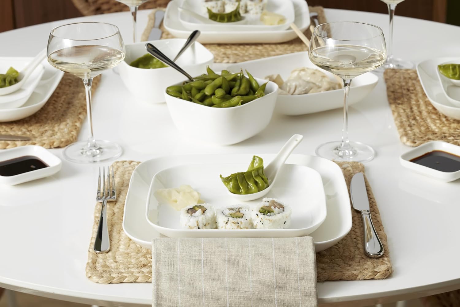 Lenox Dinnerware Set, Studio 1414 Square 16-Piece Set, Service For 4, Bone China Material, Dishwasher & Microwave Safe, Home And Kitchen, Kitchen And Dining, Plates And Bowls Sets (White, 16 Pieces)