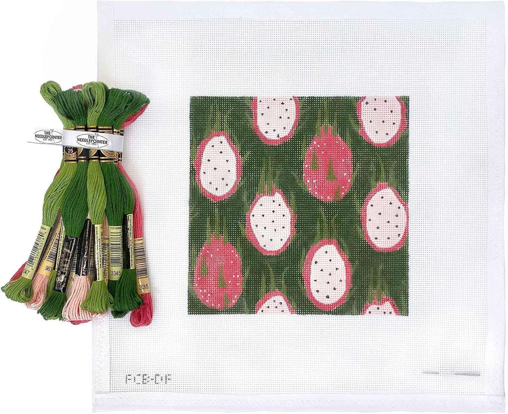 Sacramento Stitchery Needlepiont Hand-Painted Canvas for Beginners or Advance, 18CT(Fruit Slice - Dragonfruit)