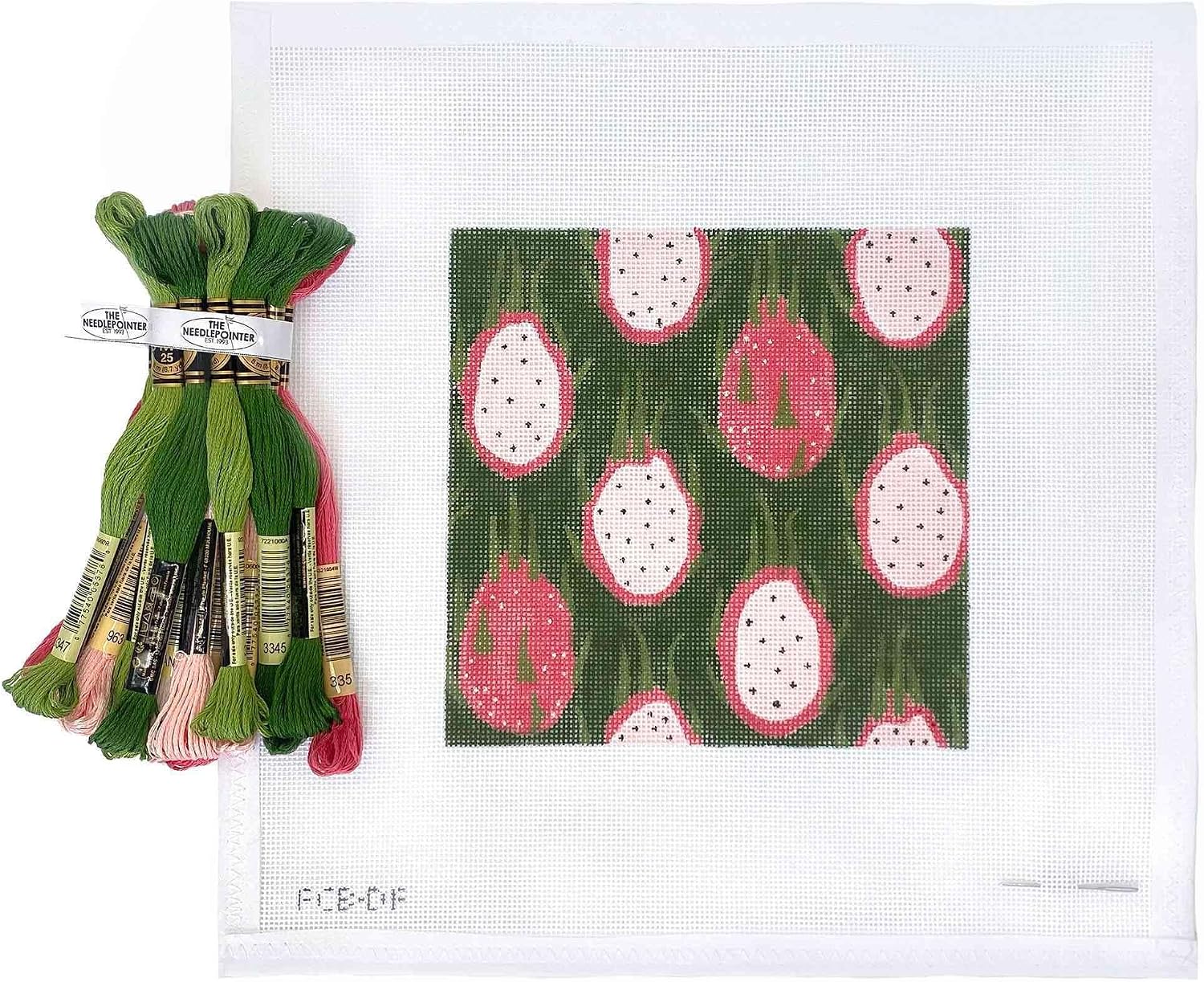 Sacramento Stitchery Needlepiont Hand-Painted Canvas for Beginners or Advance, 18CT(Fruit Slice - Dragonfruit)