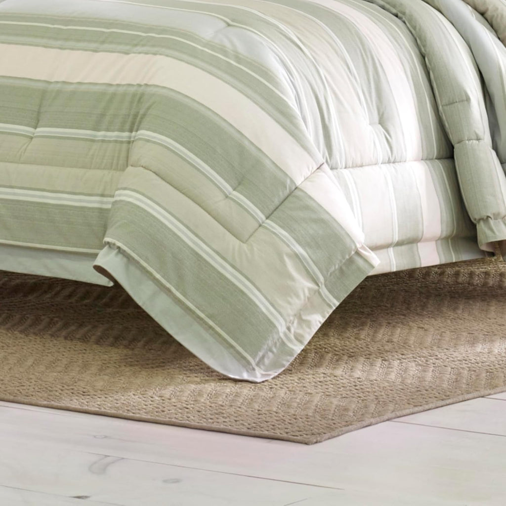 Tommy Bahama - King Comforter Set, Reversible Cotton Bedding with Matching Shams & Bonus Throw Pillows, Super Soft Bedding Set (Serenity Green, King)