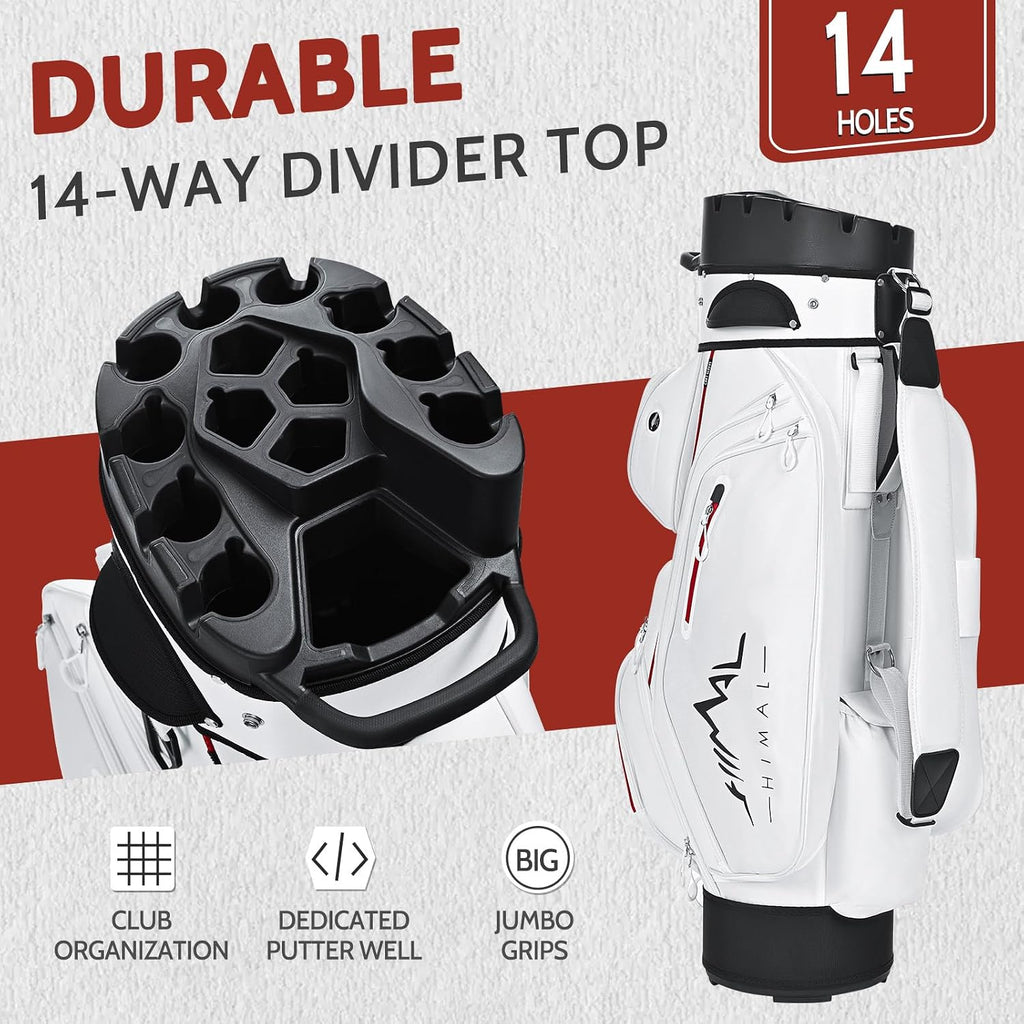 uniHimal14-Way Golf Cart Bag Pro with Full Length Divider Top, Golf Bag for Men with Handles and Rain Cover