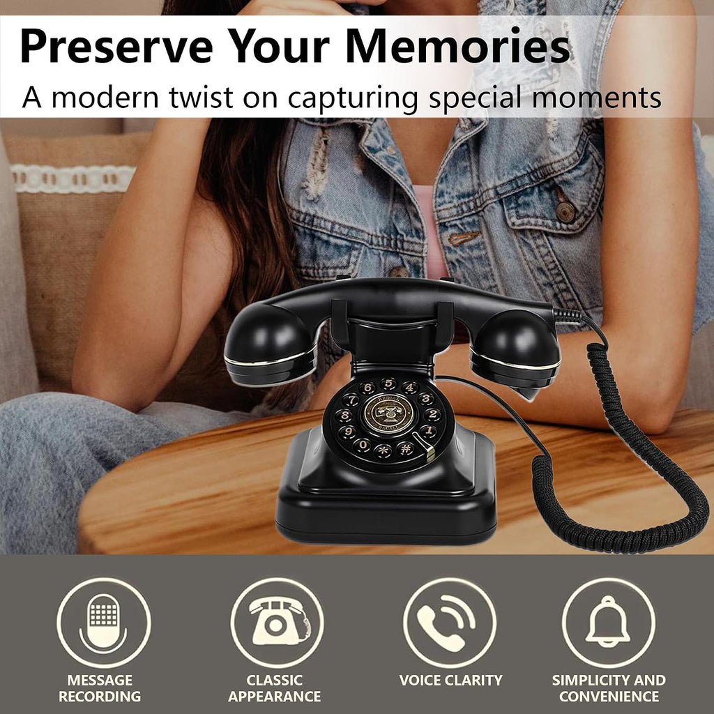 Audio Guest Book Wedding Phone: Record Customized Audio Messages with Voicemail, Vintage Phone Message Book, Wedding Guest Book for Wedding, Party, Confession (Pink)