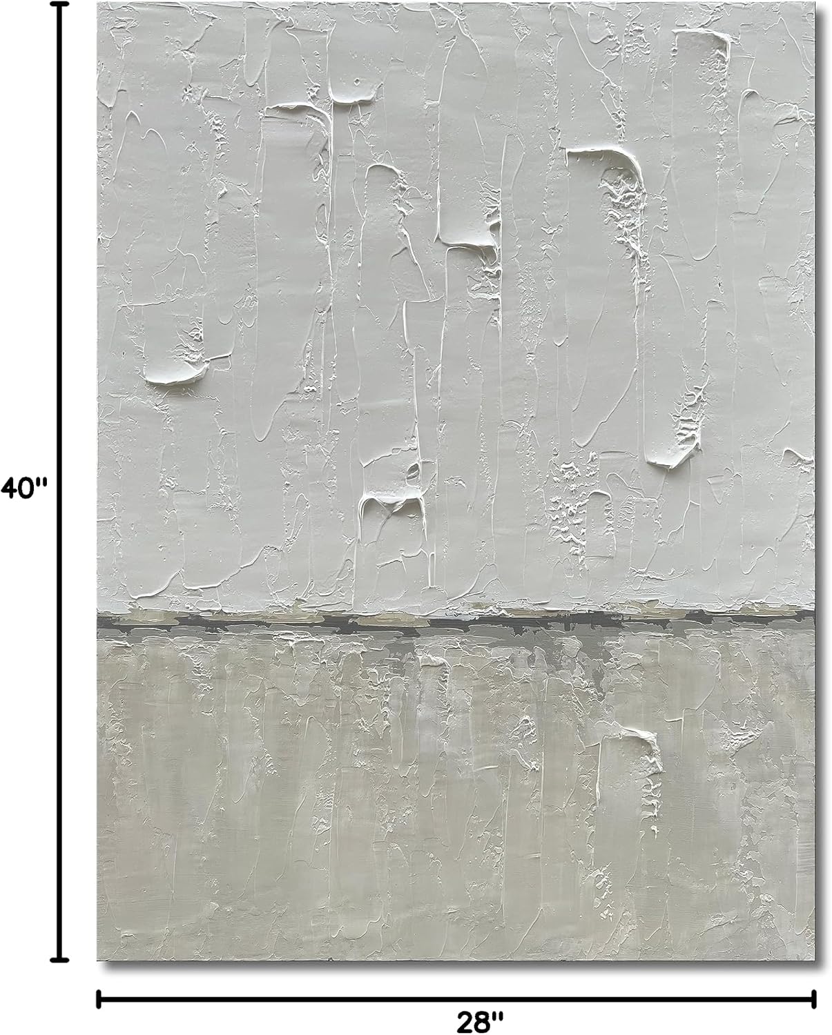 NANKAI Hand Painted Grey and White Art Canvas Paintings Minimalist Abstract Oil Painting Wall Art 40x28 Inch Art Home Decoration Wall Ready to Hang