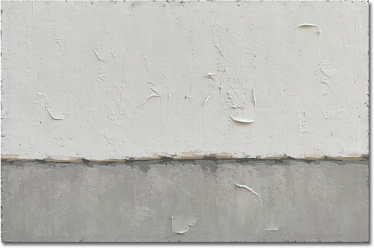 NANKAI Grey and White Minimalist Large Contemporary Art - 36x48 inch Wall Decoration For Home and Office