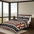 Pendleton Full/Queen Quilt Set – 100% Cotton 3 Piece Quilt Set with Shams, Soft Lightweight Bedding for Queen Size Bed, Blue & Tan Comforter Alternative, Queen Bedding Set (Scout Stripe)